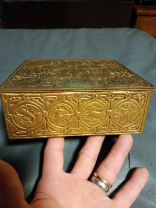 Tiffany Studios Bronze Cigar Box Zodiac Model 1655 Cedar Lined non restored VG 5