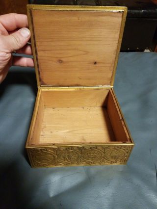 Tiffany Studios Bronze Cigar Box Zodiac Model 1655 Cedar Lined non restored VG 9