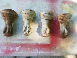 4 Antique Cast Iron Claw Foot Bathtub Tub Feet,  Will Fit Many Different Styles