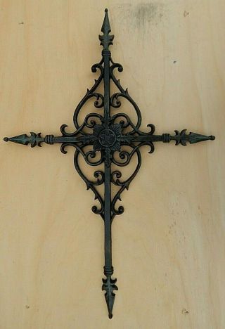 Wrought Iron Cross,  Large And Heavy Cast Iron.  Conditon.