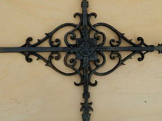 Wrought Iron Cross,  Large and Heavy Cast Iron.  Conditon. 2