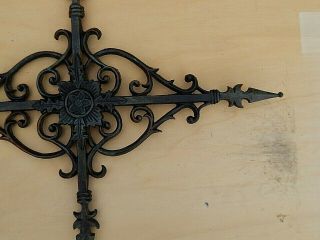 Wrought Iron Cross,  Large and Heavy Cast Iron.  Conditon. 4