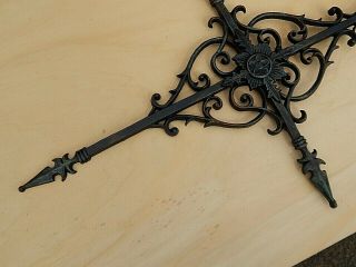 Wrought Iron Cross,  Large and Heavy Cast Iron.  Conditon. 9