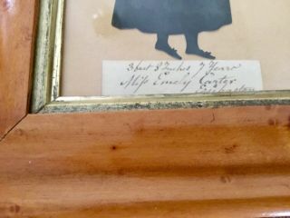 AUTHENTICATED Augustin Edouart Silhouette Circa 1838,  Miss Emily Carter,  Age 7 4