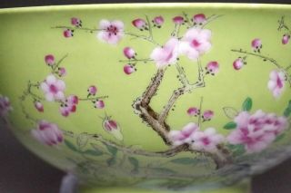 Chinese famille rose bowl w Yongzheng official porcelain mark 3545 8