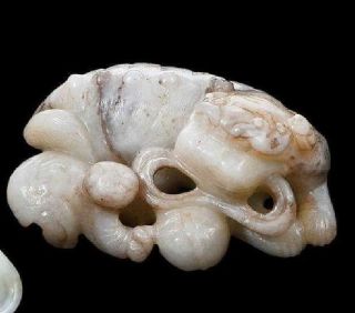 Chinese Carved Jade Animals,  Foo Lion.