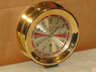 Chelsea U.  S.  Coast Guard Radio Room Clock 6 " Dial 1941 Ww2 Restored
