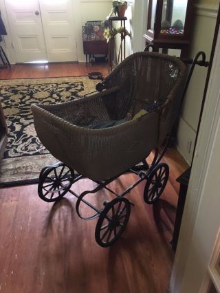 Vintage Baby Pram/stroller Wicker,  Photography,  Retail,  Home Decor,  Holidays