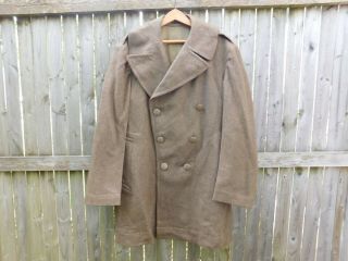 Wwii U.  S.  Army Shortened Enlisted Overcoat Size 42r