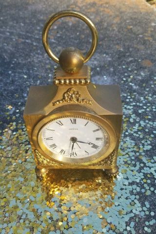 Vintage Angelus Swiss Mechanical Wind Up Alarm Clock