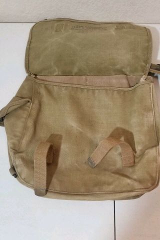 US Army WWII 1942 Musette Bag Canvas Langdon Tent and Awning Co. 2