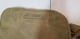 US Army WWII 1942 Musette Bag Canvas Langdon Tent and Awning Co. 5