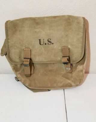 US Army WWII 1942 Musette Bag Canvas Langdon Tent and Awning Co. 7