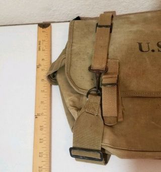 US Army WWII 1942 Musette Bag Canvas Langdon Tent and Awning Co. 8