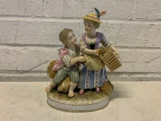 Antique German Dressel & Kister Porcelain Bird Catcher Figurine