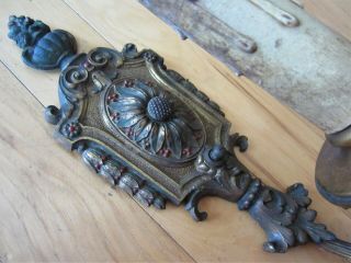 Pair Ornate Acanthus Victorian Bronze? Light Fixture Brass Wall Sconces Lighting