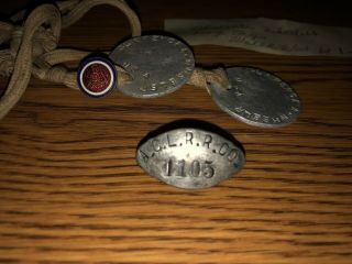 Two - WW1 Vintage US ARMY SOLDIER DOG TAG IDENTITY DISK 2