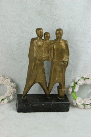 Art Deco French Bronze Marble Statue Group