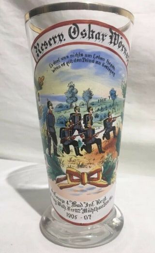 Pre Ww1 Wwi World War 1 German Empire Imperial Painted Regiment Stein