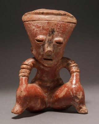 A Pre - Columbian Nayarit Seated Female Figure,  Chinesco Style,  Type “c” -