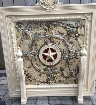 Vintage Fireplace Screen With Wood Holders Or Can Be Hung On The Wall