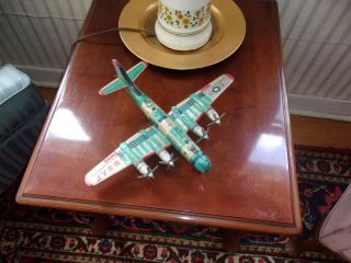 Vintage Tin Toy Friction Airplane Usaf Bomber