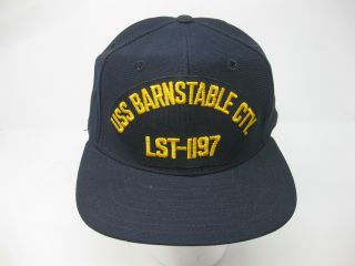 Uss Barnstable County Vintage Snapback Hat Cap Navy Lst 1197 Unworn