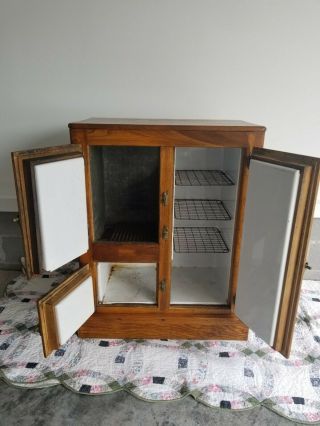 Vintage Antique Oak Ice Box 2