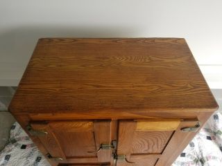 Vintage Antique Oak Ice Box 4