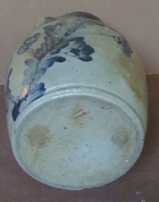 19 C saltglaze stoneware 1 1/2 gallon pitcher w extensive cobalt,  Remmey 10