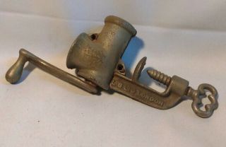 Scarce Vtg Lb Ltd London Salesman Sample Childs Toy Miniature Metal Meat Grinder