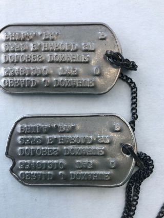 WWll Notched Dog Tags On Chain - Military - Draftee - Next Of Kin - Pennsylvania WW2 3