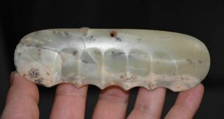 Rare Chinese " Hong Shan " Culture Old Jade Carved " Pei  Gua Jian " L 12.  8 Cm