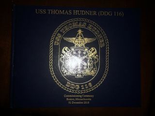 Us Navy Uss Thomas Hudner Ddg - 116 Commissioning Hard Back Book Boston Ma