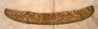Antique Ottoman Turkish Embroidery Collar Part Of Cloth Fabric Gilded Lines