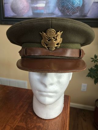 Ww2 Us Army / Army Air Corps Wool Officer Dress Hat Cap 7 1/4