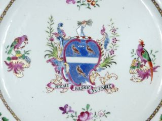Quality 18th century Chinese Armorial Porcelain Plate dish Qianlong Famille Rose 2