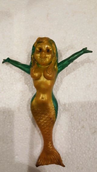 1966 Vintage Russ Berrie Mini Fini Mermaid Oily Jiggler Toy Royalty Designs