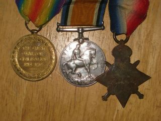 WW1 British Group Medal 1914 - 1915 Star Trio Deck Hand Royal Naval Reserve 2