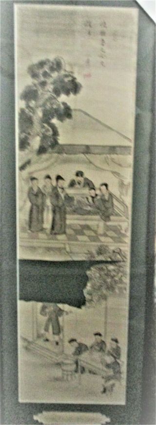 1800s Chinese Christian Scroll Ptg Christ Chinese Features Raise Jarius Daughter