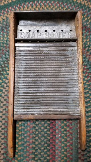 Rare Antique No.  722 National Washboard Co.  Soap Saver,  Metal & Wood - Pat.  1901