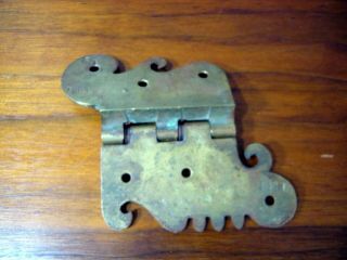 3 pc ANTIQUE ICE BOX PAUL J DAEMICKE Chicago Hinge Handle latch OFFSET BRASS 3