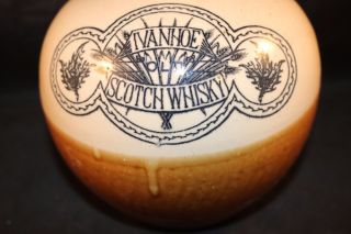 Antique Ivanhoe Old Scotch Whiskey Jug 1890 ' s Barware Stoneware (Bottle 2) 2