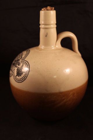 Antique Ivanhoe Old Scotch Whiskey Jug 1890 ' s Barware Stoneware (Bottle 2) 3