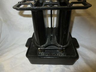 Antique RARE TOTALLY RESTORED SAM S UTTER SUTTER Cast Iron Sad Heater Stove Mica 4