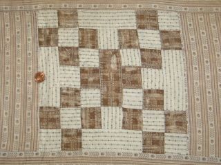 Antique c1800s Nine Patch Quilt Signed 1800s Prints - Hand Quilted 74 by 58 inches 12