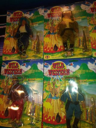 Wild Western Bootleg Mego Cowboys,  Indians Zorro 6.  5 In Action Figures Full Set 2