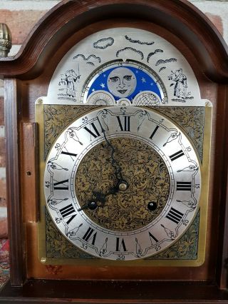 Vintage German Table clock with Moon Phase Calendar and Double Bell,  (1977) 3