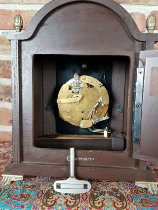 Vintage German Table clock with Moon Phase Calendar and Double Bell,  (1977) 6
