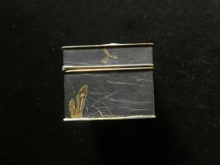 Antique Japanese Gilded & Laquered Brass Trinket Box 48mm 5